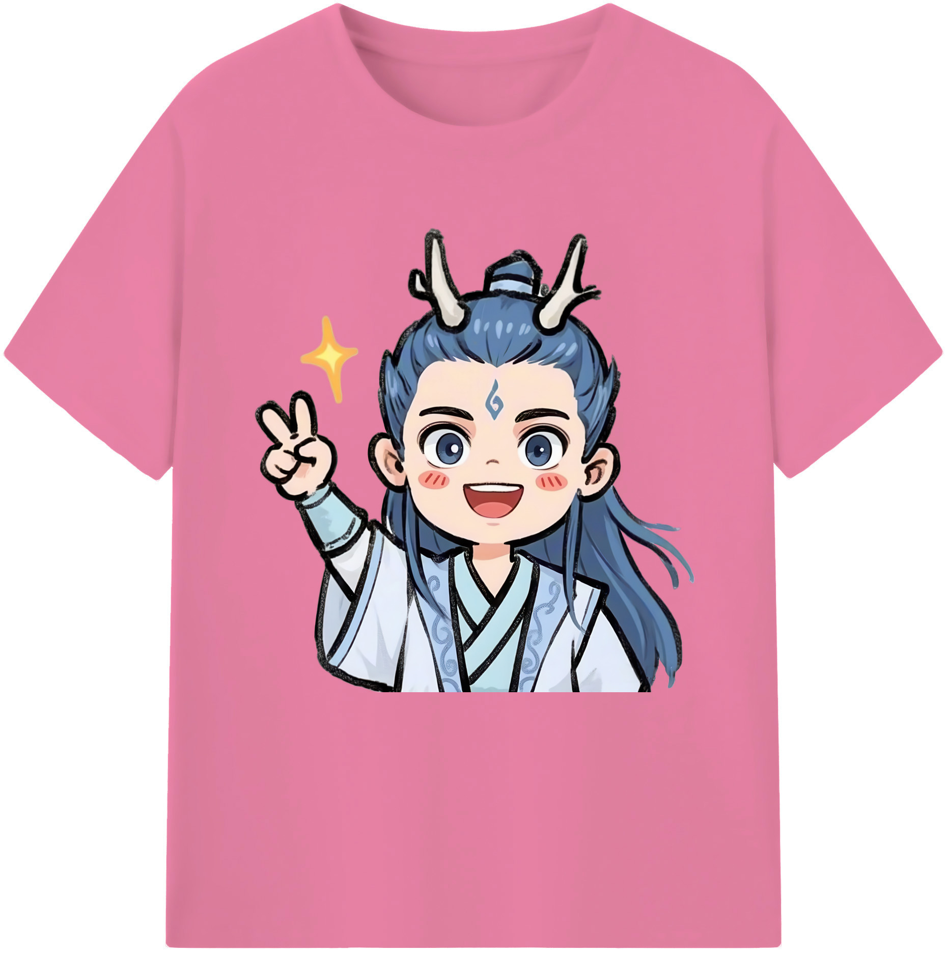 （画像用） Ne Zha 2 ナタ 魔童の大暴れ 綿100％半袖Tシャツ（フロントプリント）